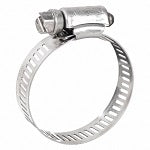 Worm Gear Hose Clamp: 301 Stainless Steel, Perforated Band, 1/2 in – 1 1/4 in Clamping Dia, 10 PK