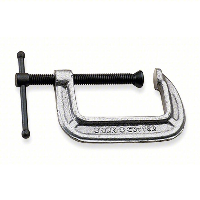 Light Duty Cast Iron C-Clamp, 6 in Max. Opening, 3 1/4 in Throat Depth, Gray