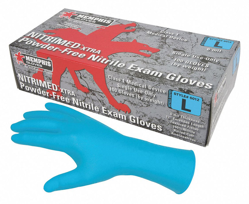 Disposable Gloves: Chemical-Resistant/Medical-Grade, XL ( 10 ), 6 mil, Nitrile, 1,000 PK