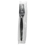 BOARDWALK Heavyweight Wrapped Polystyrene Cutlery, Fork, Bla