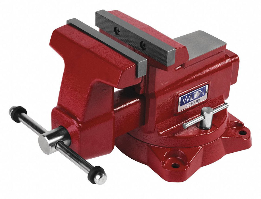 Combination Vise: Std Duty, Enclosed, 6 1/2 in Jaw Face Wd, 6 in Max Jaw Opening, Serrated