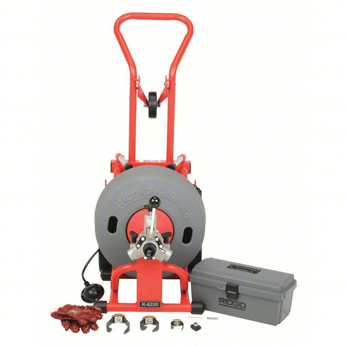 Drain Cleaning Machine: Corded, K-6200, For 3 in to 6 in Pipe, 5/8 in Cable Dia., Auto