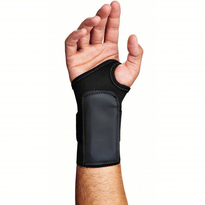 Wrist Support: Left, M Ergonomic Support Size, Black, Fits 6 to 7 in, Elastic