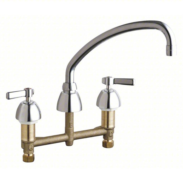 Low Arc Kitchen Faucet: Chicago Faucets, 201, Chrome Finish, 2.2 gpm Flow Rate, 9 1/2 in Spout Reach