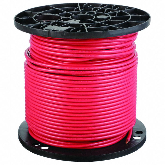 Building Wire: 8 AWG Wire Size, 1 Conductors, Red, 500 ft Lg, Stranded, Nylon, PVC, Red