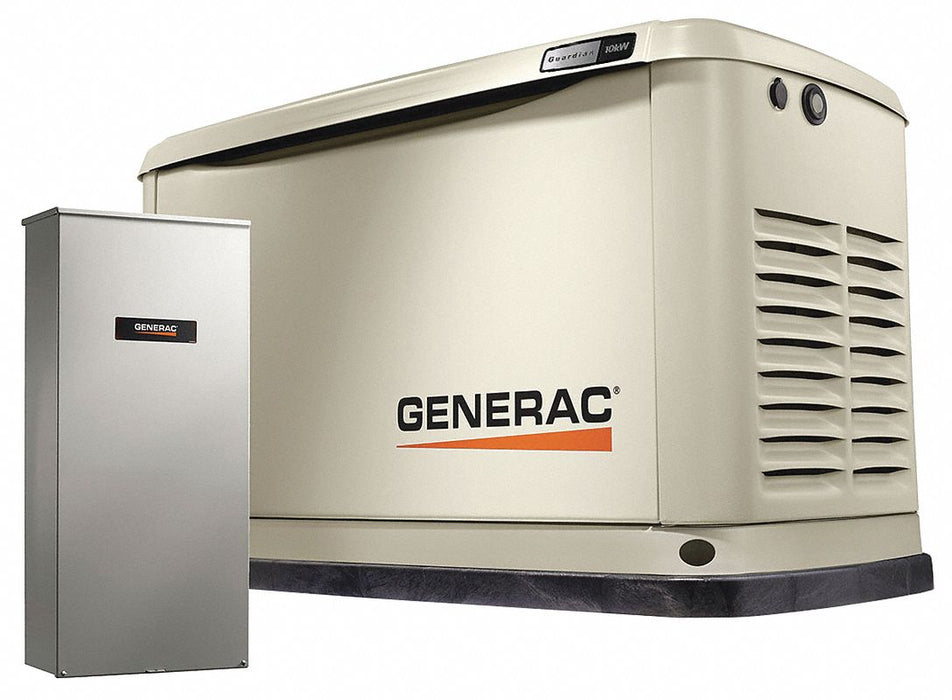 Automatic Standby Generator: 10kW LP/9kW NG, 45.0, Liquid Propane/Natural Gas, Air, Aluminum