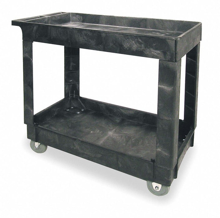 Utility Cart with Deep Lipped Plastic Shelves: 500 lb Load Capacity