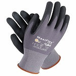 Coated Gloves: S, Sandy, Nitrile, 3/4, ANSI Abrasion Level 4, Package of 6