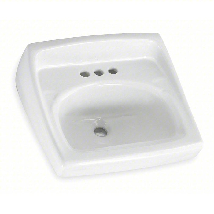 Lavatory Sink: American Std, Lucerne(TM), White, Vitreous China, 3 Faucet Holes