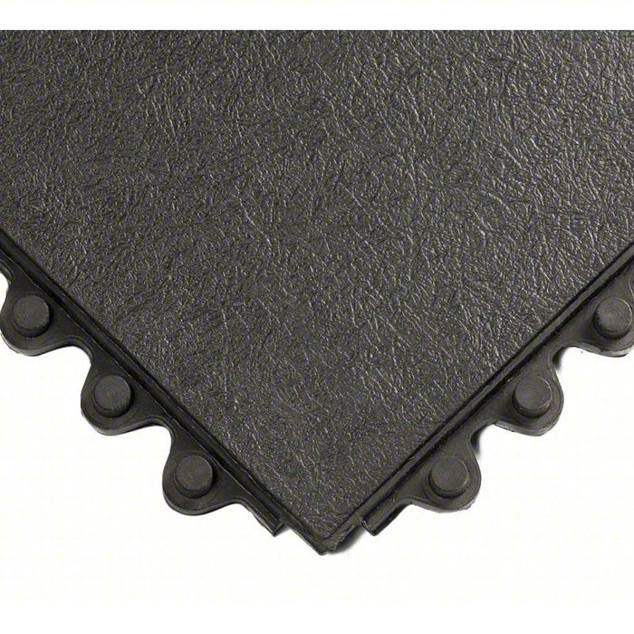 Interlocking Antifatigue Mat Tile: Interlocking Antifatigue Mat Tile, 3 ft x 3 ft, Smooth, Black