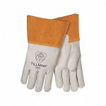 Welding Gloves: Straight Thumb, Straight Cuff, Premium, White Cowhide, Tillman 1350, MIG, 1 PR