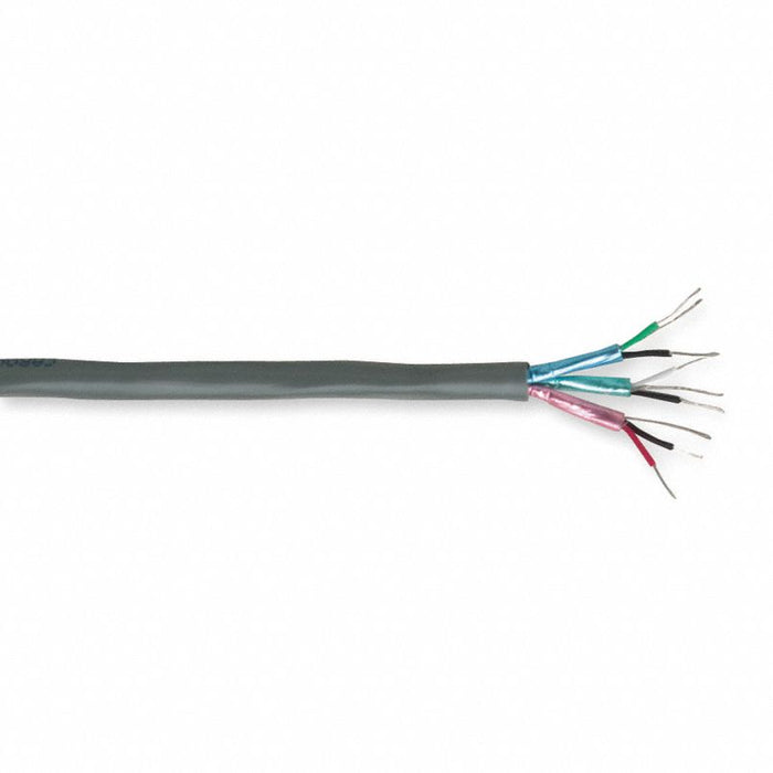 Communication Cable: Shielded, 4 (2 Pr) Conductors - Data Cable, Stranded, Gray, Comm Cable