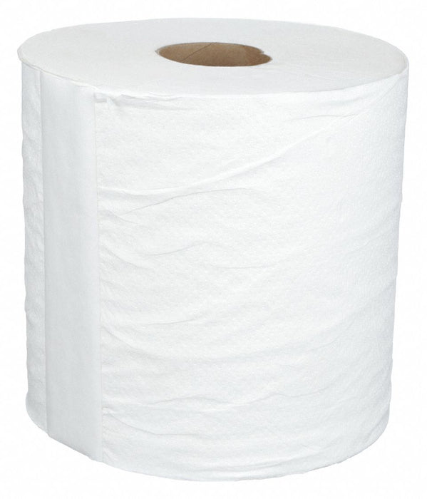 Paper Towel Roll: White, 7 7/8 in Roll Wd, 600 ft Roll Lg, 12 in Sheet Lg, 4 PK
