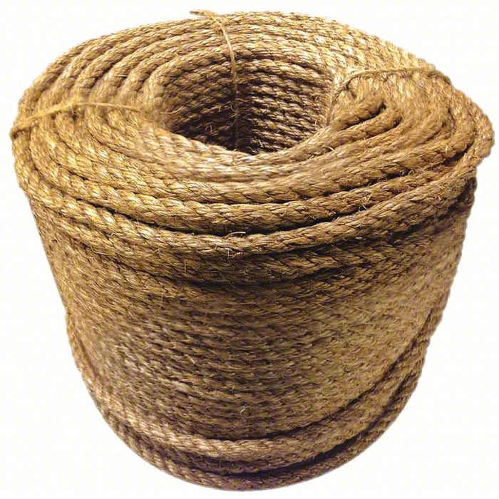 Rope: 3/8 in Rope Dia, Manila, 600 ft Rope Lg, 483 lb Working Load Limit, Twisted