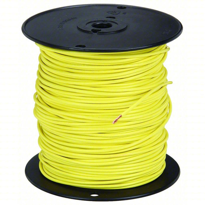 Machine Tool Wire: 16 AWG Wire Size, Yellow, 500 ft Lg