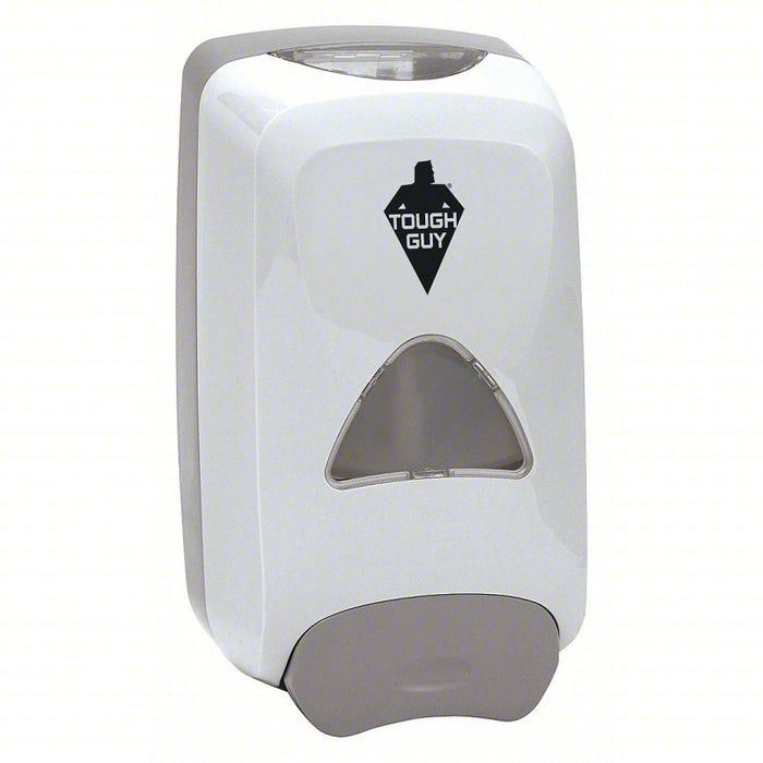 Hand Sanitizer Dispenser: Tough Guy, Foam, 1,200 mL Refill Size, Gray, Plastic
