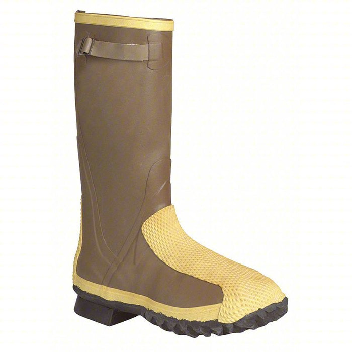 Rubber Boot: Metatarsal Guard/Puncture-Resistant (PR)/Steel Toe/Waterproof, Rigid Steel, 9, 1 PR
