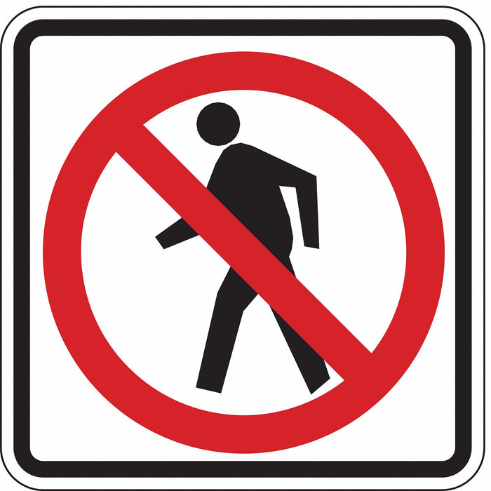 D9606 No Pedestrian Crossing Sign 24 x 24