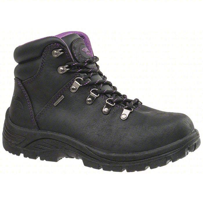 Work Boot: Wide, 7 1/2, 6 in Work Boot Footwear, Women's, Black, 1 PR