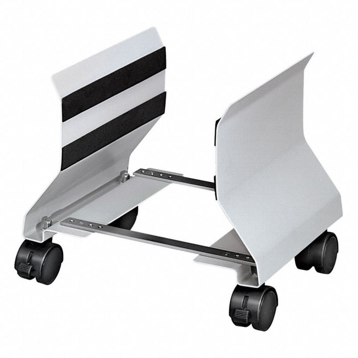 Adjustable Computer Stand: Platinum, Steel, 8 in Overall Dp, 9 1/2 in Overall Ht