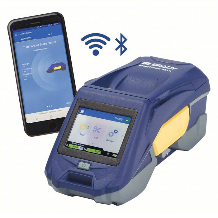 Portable Label Printer: Bluetooth Connected, 2", 300 dpi Printhead Resolution, Rechargeable Battery