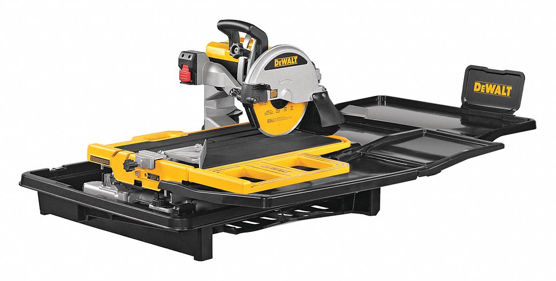 Tile Saw: Wet, 3 3/8 in Max. Cutting Dp, 15 A Current, 120V AC, 10 in Blade Dia., Gen Purpose