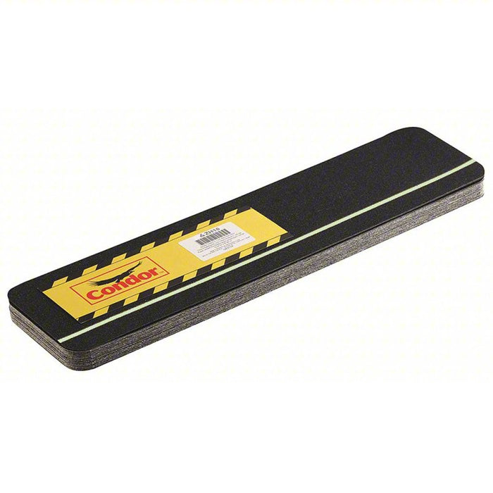 Anti-Slip Tread: Fine, 80 Grit Size, Black/Yellow, Striped, 6 in x 24 in, 28 mil Tape Thick, 24 PK