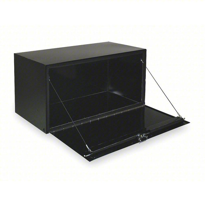 Underbody Truck Box: Black, Single Lid, 36 in Overall Wd, 18 in Overall Dp, Steel