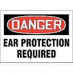 ACCUFORM Ear Protection sign, Vinyl, 7 in x 10 in, Adhesive