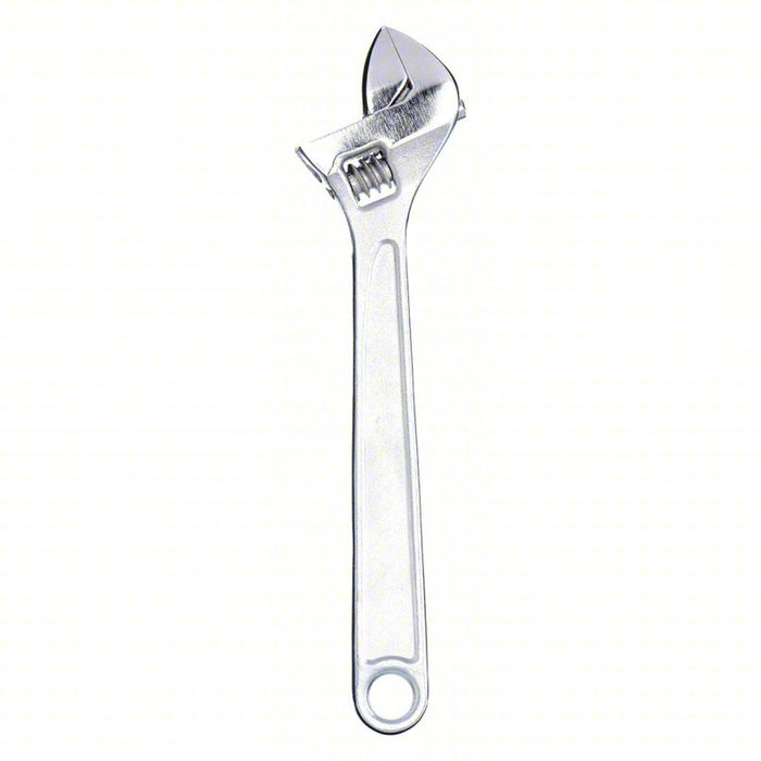 Adjustable Wrench: Alloy Steel, Chrome, 10 in Overall Lg, 1 5/16 in Jaw Capacity