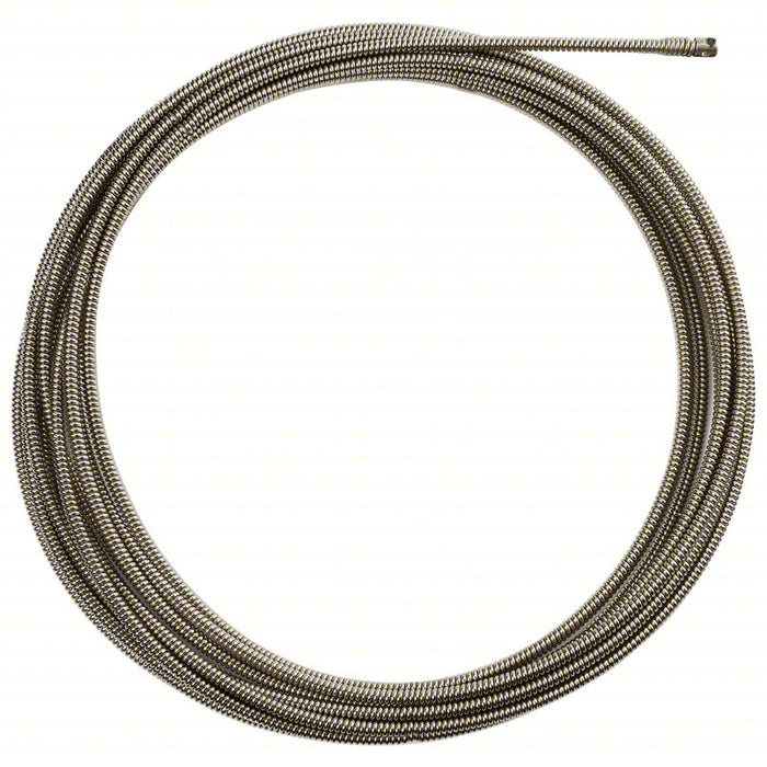 Drain Cleaning Cable: 3/8 in Dia., 50 ft Lg., Inner Core, Coupling, 3 in Max. Pipe Dia.